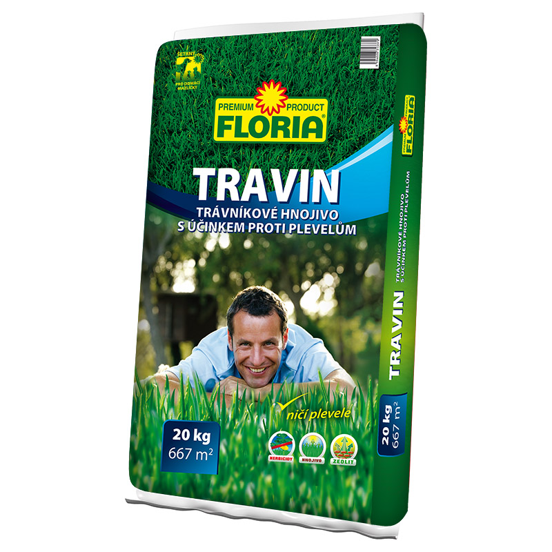 Hnojiva - Agro Floria Travin trávníkové hnojivo 20 kg