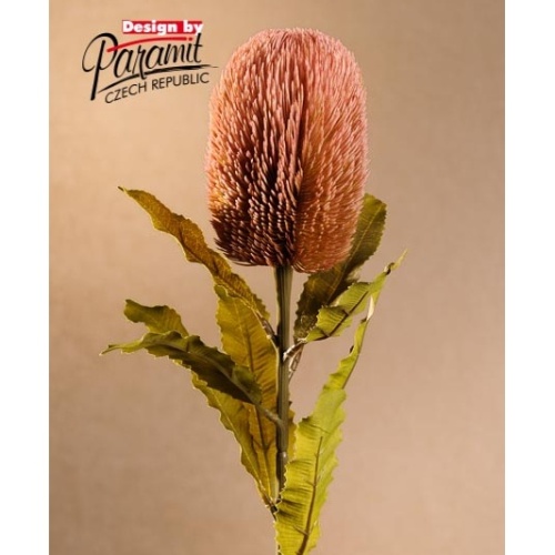 Celoroční umělé květiny - Banksia řezaná umělá růžová 65cm