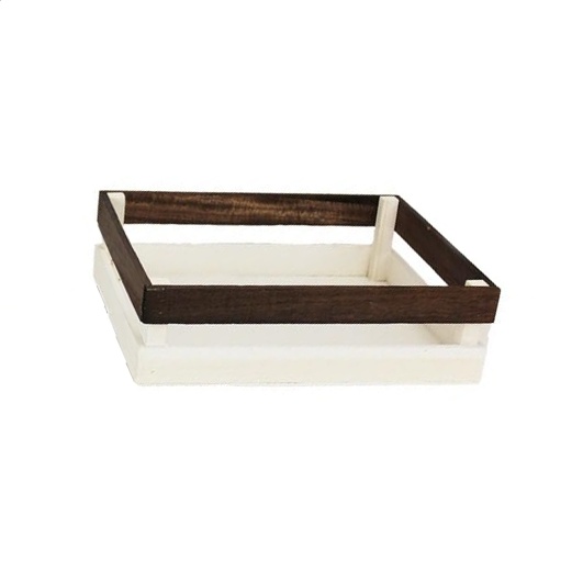 Přepravky a boxy - Bedna dřevěná bílo-hnědá 36x27cm