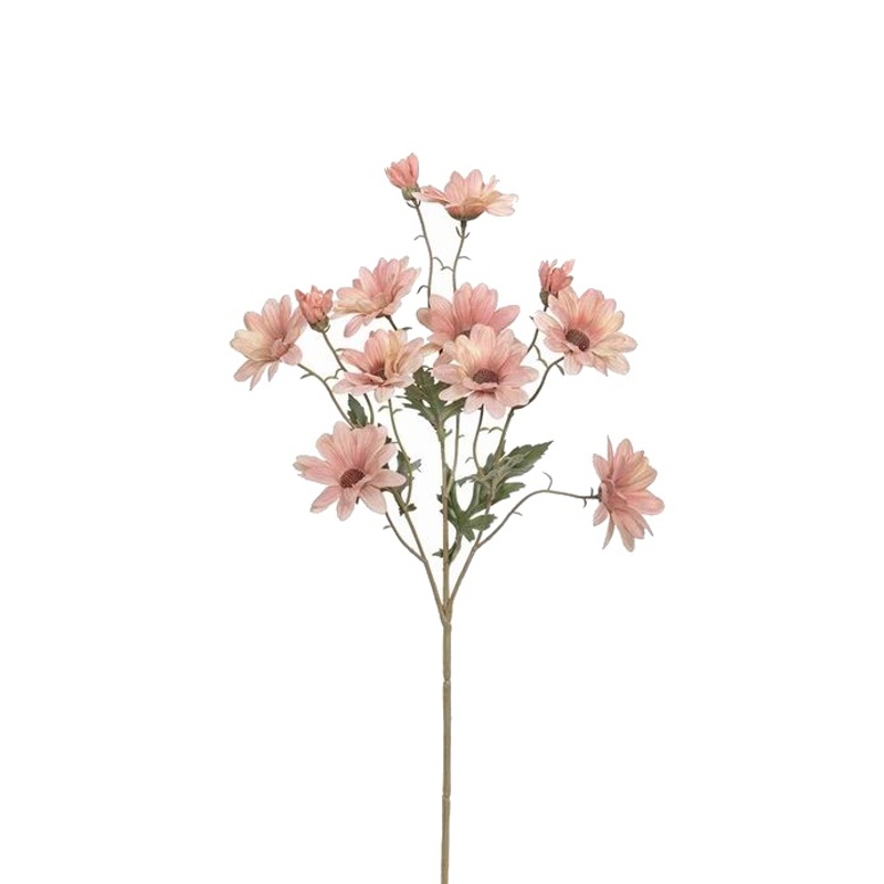 Podzimní umělé květiny - Chryzantéma trs umělá růžová 68cm