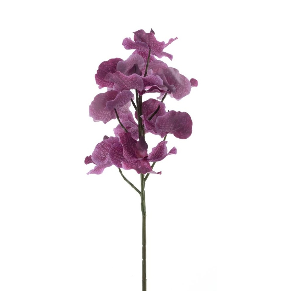 Celoroční umělé květiny - Cymbidium řezané umělé s 9 květy v latě vínové 76cm