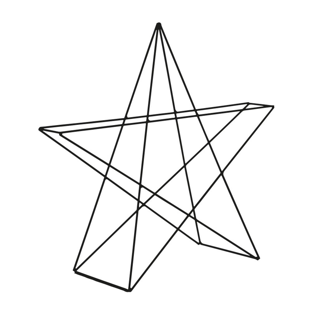 Dekorace - Dekorace hvězda 3D MONOKE kovová 36/54cm