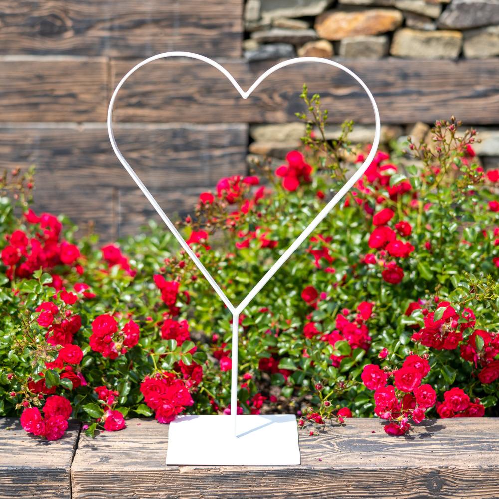 Dekorace srdce EOS na podstavci kovové 60cm-0