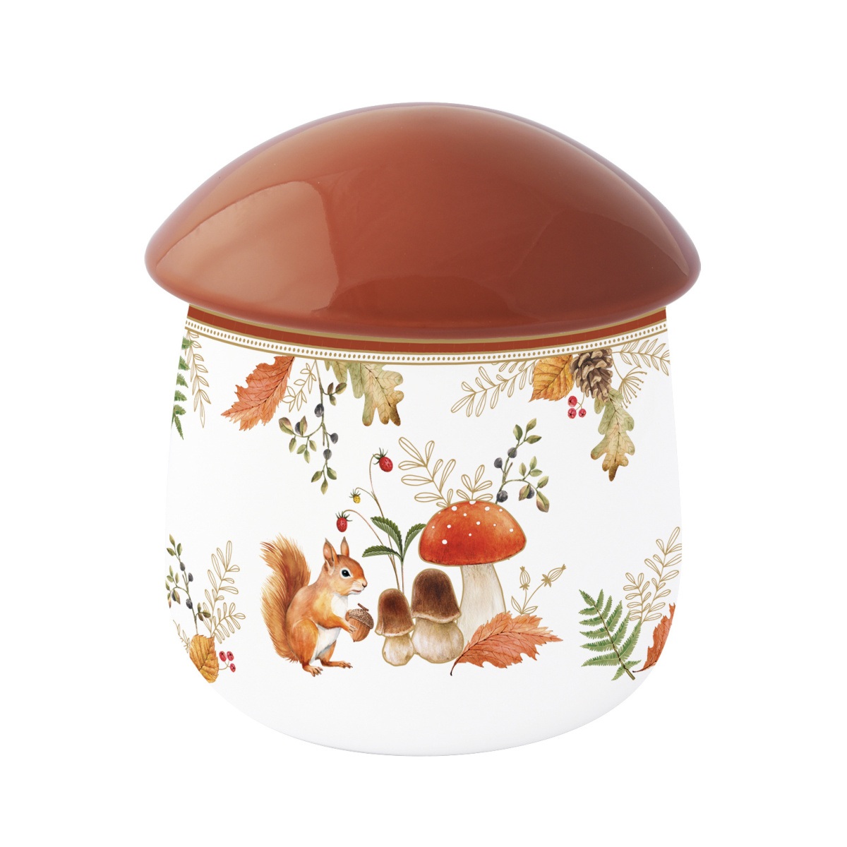 Kuchyňské dózy - Dóza porcelánová houba s víčkem AUTUMN BREEZE 15cm