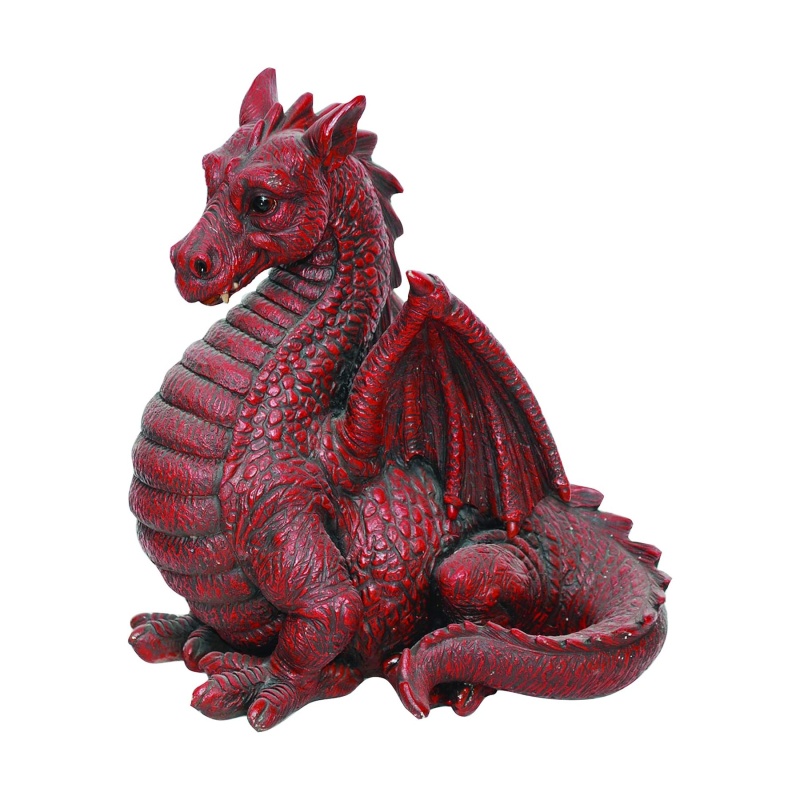 Venkovní zvířátka - Drak polyresinový červený 27cm