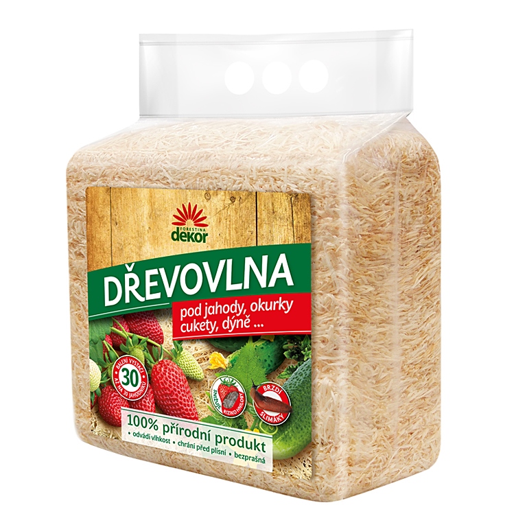 Substráty a mulče - Dřevovlna FORESTINA pod jahody, cukety, okurky a dýně