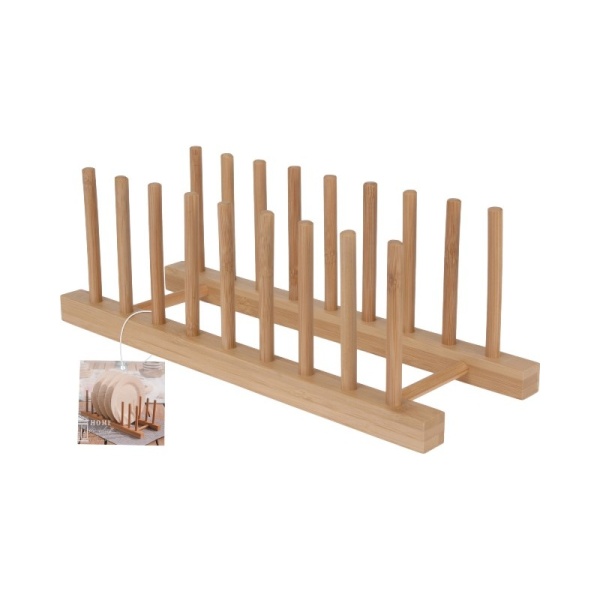Kuchyňské doplňky - Držák talířů bambus přírodní 34cm