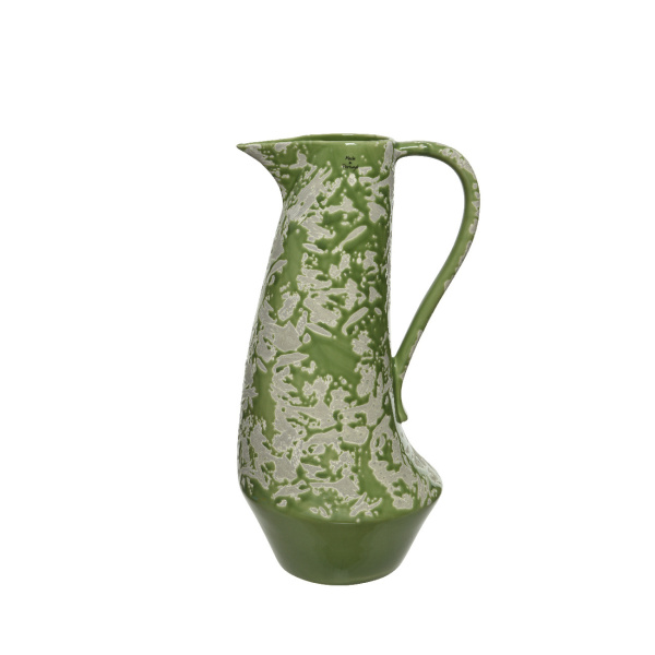 Džbány - Džbán atyp 1 ucho kamenina zelená patina 45cm