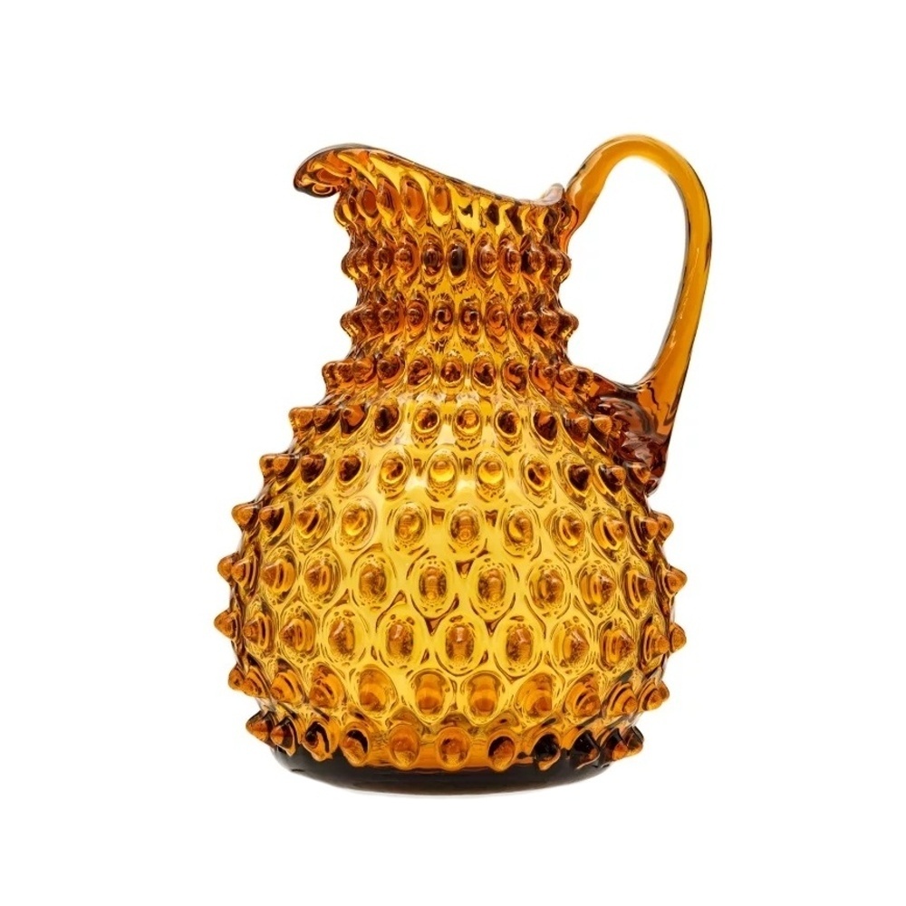 Křišťál Květná 1794 - Džbán skleněný POLKA DOT s 1 uchem amber 750ml