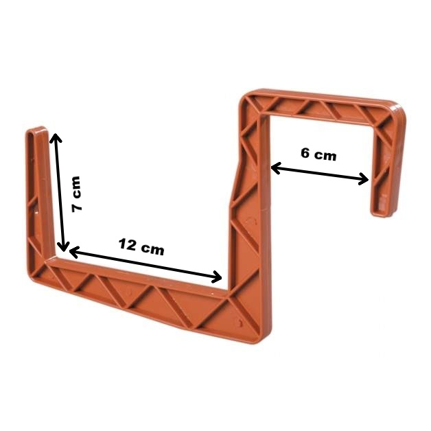 Háky na truhlíky 12cm hranaté terakota 2ks-0