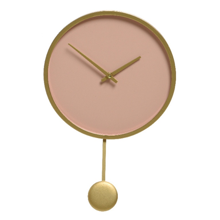 Hodiny kovové kulaté s kyvadlem 40cm mix barev-0