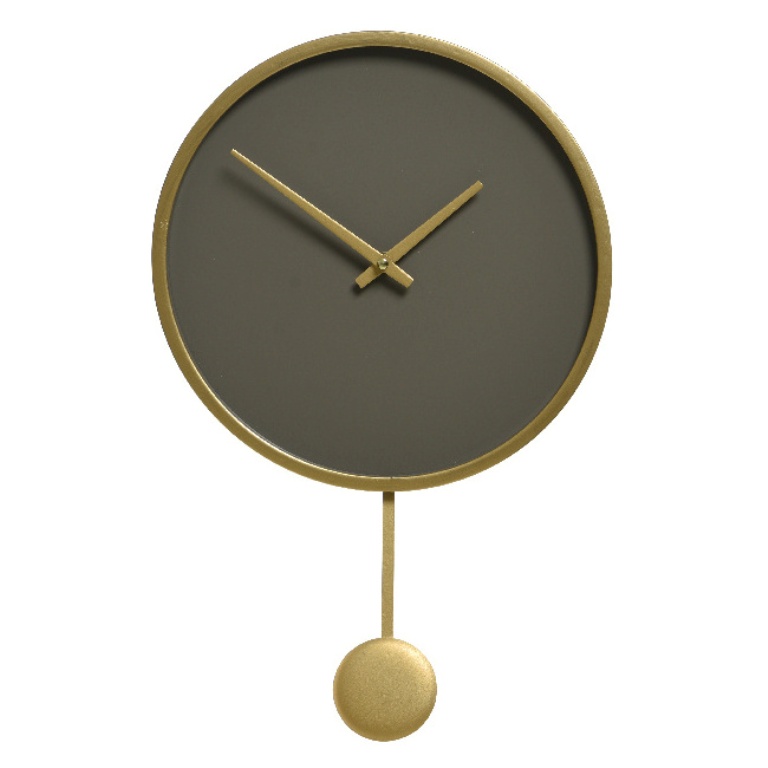 Hodiny kovové kulaté s kyvadlem 40cm mix barev-2