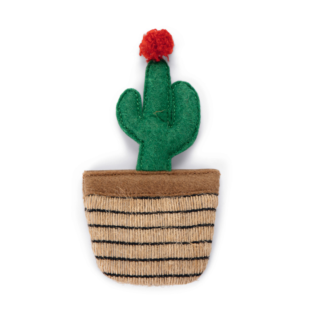 Hračky a doplňky - Hračka kaktus Ota + catnip hnědá/červená/zelená 12cm