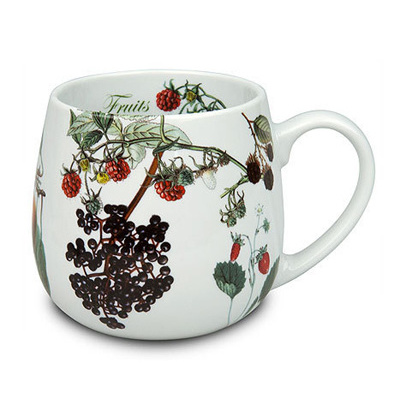 Hrnky a sklenice - Hrnek buclák porcelánový FRUITS 420ml