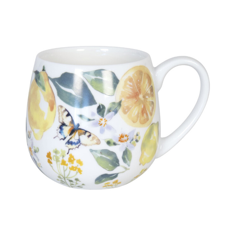 Hrnky a sklenice - Hrnek buclák porcelánový LEMON 420ml