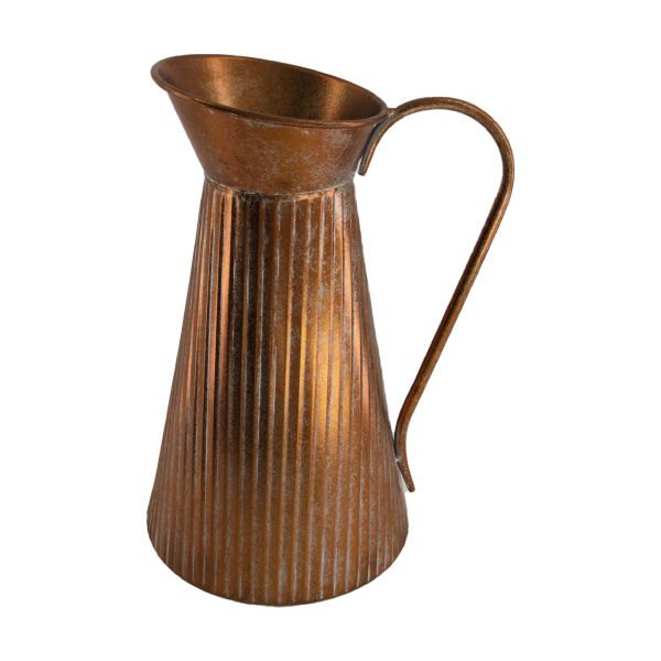 Kovové dekorace - Konev plechová, měděná 37cm