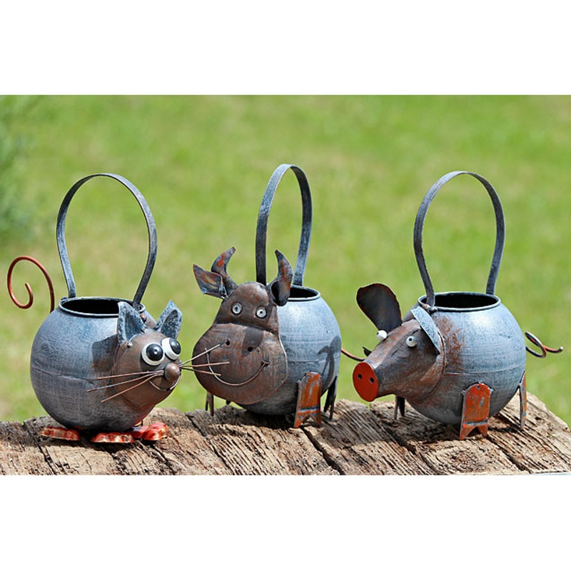 Konve a nádoby na vodu - Konvička kovové zvíře mix 31cm