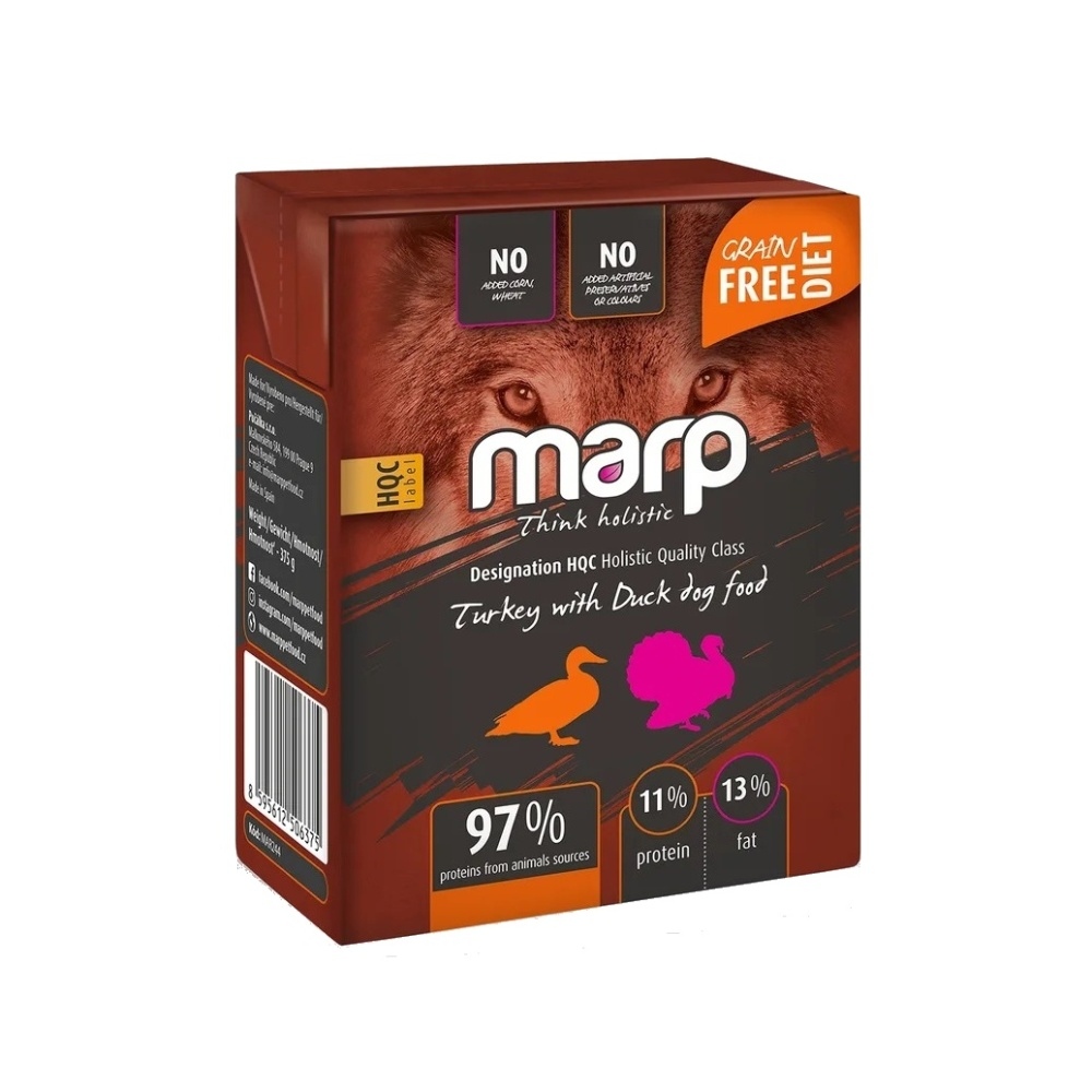 Krmiva a doplňky stravy - Konzerva tetrapack MARP krůtí a kachní 375ml