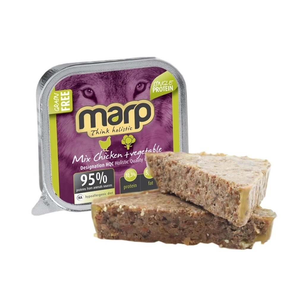 Krmiva a doplňky stravy - Konzerva vanička MARP kuřecí a zelenina 100g