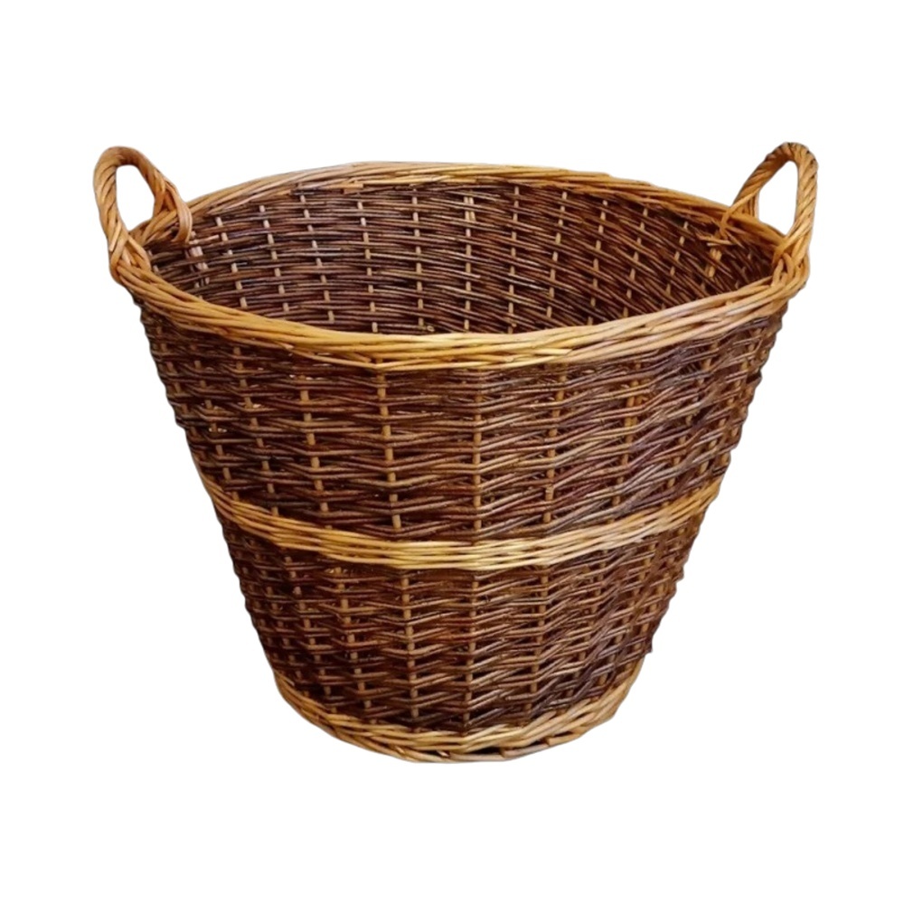 Koše - Koš kulatý proutěný se 2 uchy hnědý 60cm