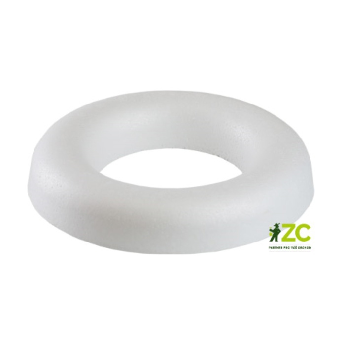 Podklady, aranžérské hmoty - Kroužek polystyrenový půlený bílý 25cm