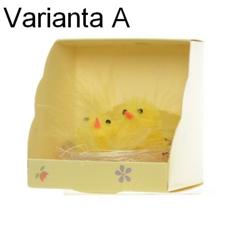 Velikonoce - Kuře v hnízdě žinylka mix 5cm