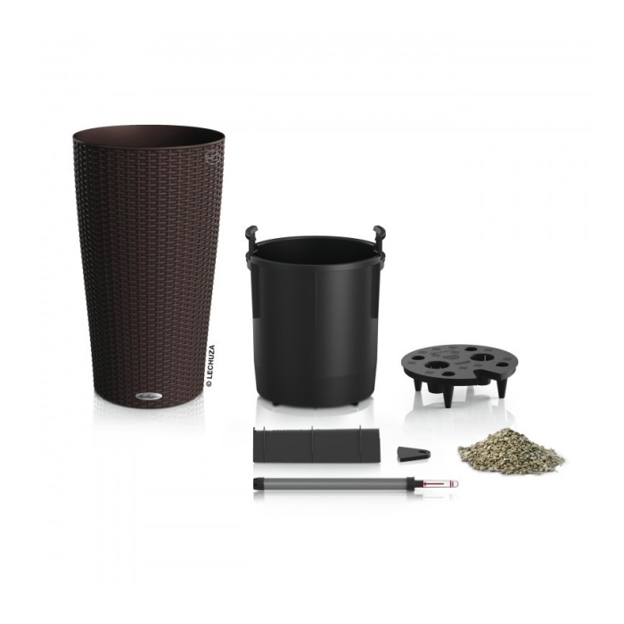 Květináče - Květináč CILINDRO Cottage komplet set mokka 41x23cm