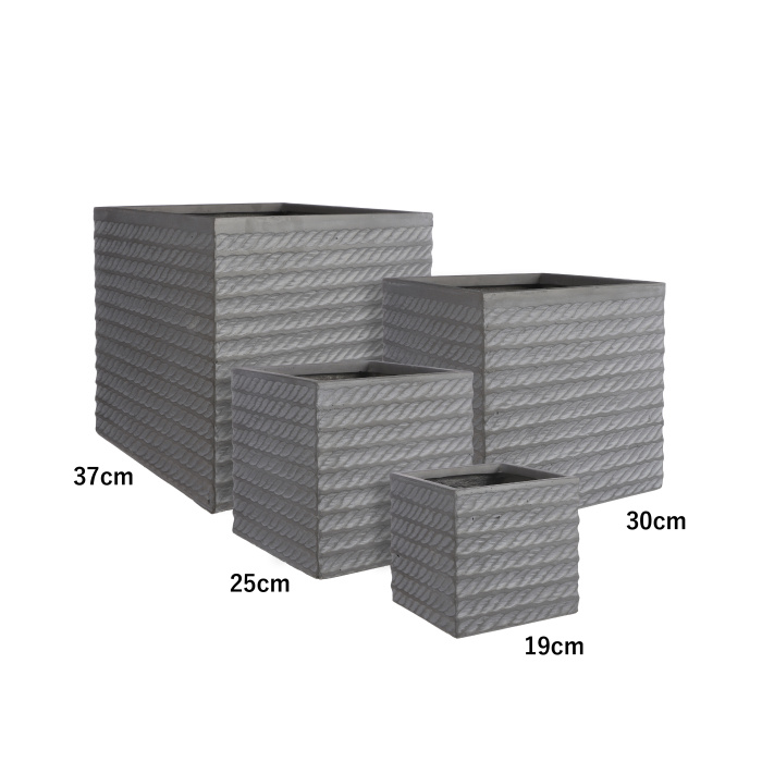 Kompozitní květináče - Květináč hranatý z magnesia CORDA šedý 19cm