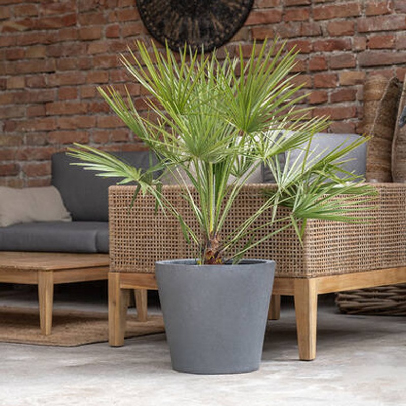 Květináč kulatý BUCKET XS fiberstone šedý 40cm-0