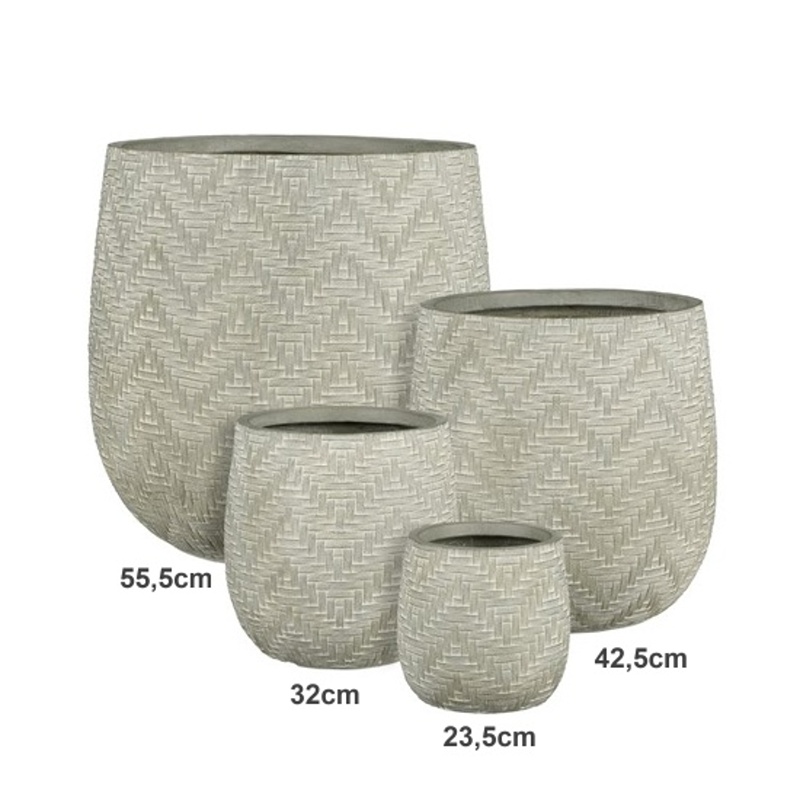 Kompozitní květináče - Květináč kulatý FALUN magnesium sv.šedý 55,5cm