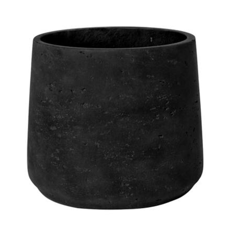 Kompozitní obaly - Květináč kulatý PATT XXL fiberclay černý 34cm