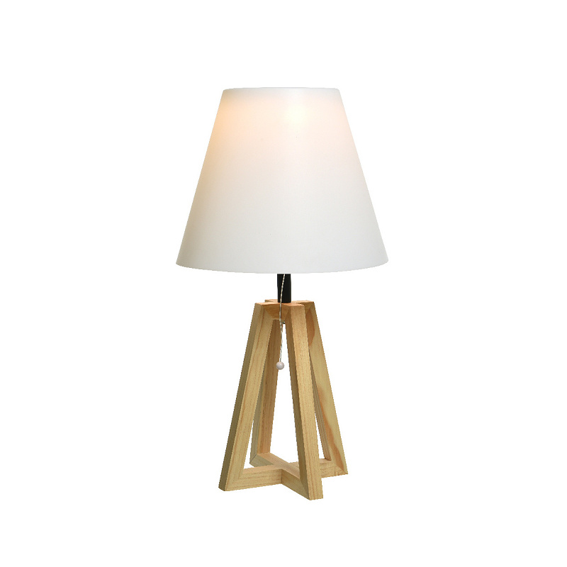 Lampa stolní 8LED dřevo teplá bílá venkovní-0