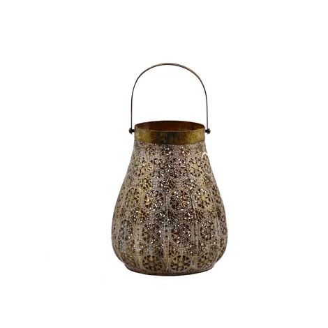 Svícny - Lucerna/Svícen NANCY ornamenty 1 ucho kov 23cm