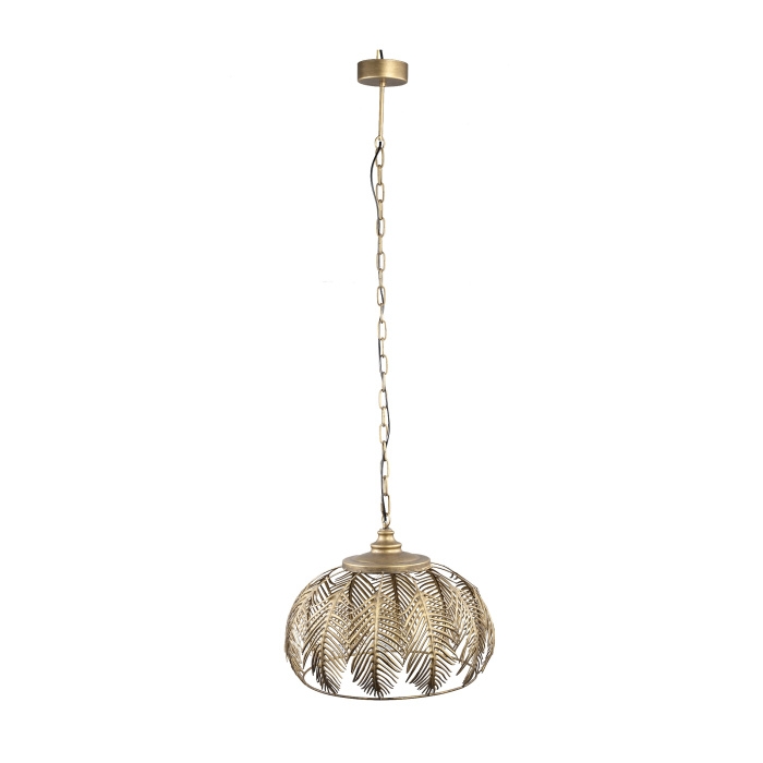 Lucerny a lampy - Lustr COLETTE dekor palmové listy kovový zlatý 50cm