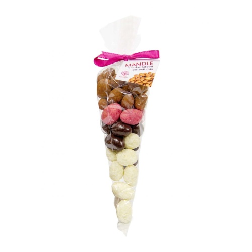 Sušené ovoce a plody - Mandle sladké kornout - malina, skořice, kokos, čokoláda 150g