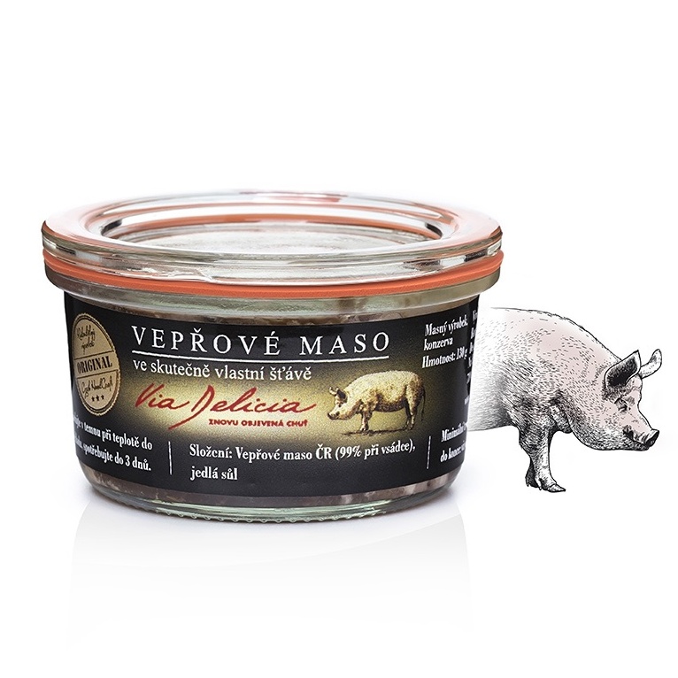Masa a paštiky - Maso vepřové ve vlastní šťávě 130g