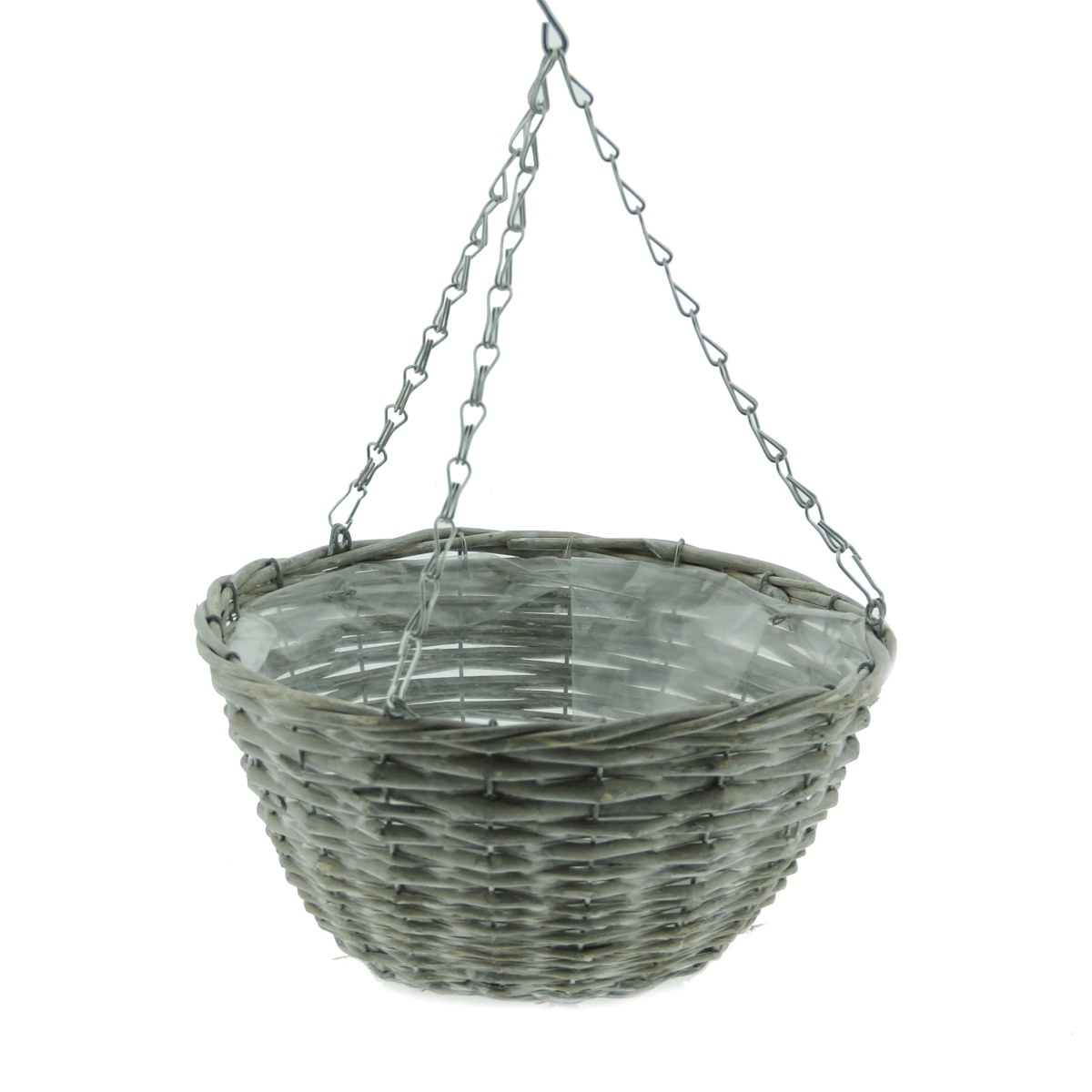 Proutěné a dřevěné obaly - Miska proutěná kulatá závěsná s igelitem šedá 30cm