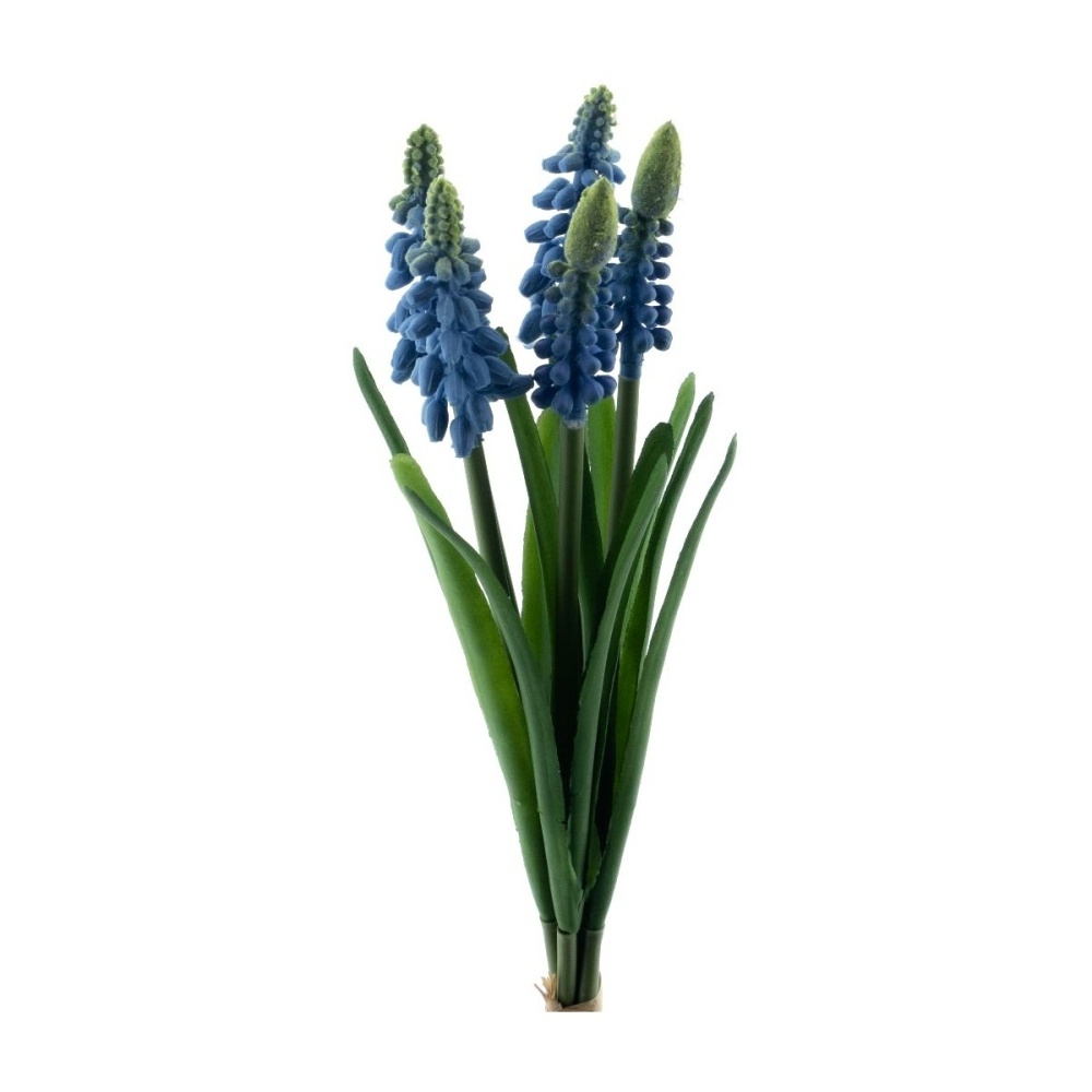 Jarní umělé květiny - Modřenec umělý ve svazku modrý 5 květů 27cm