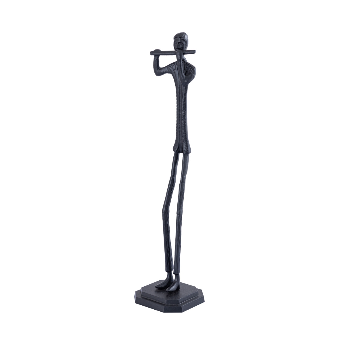 Dekorační figurky postav - Muž s flétnou KALI na podstavci hliníkový 70cm