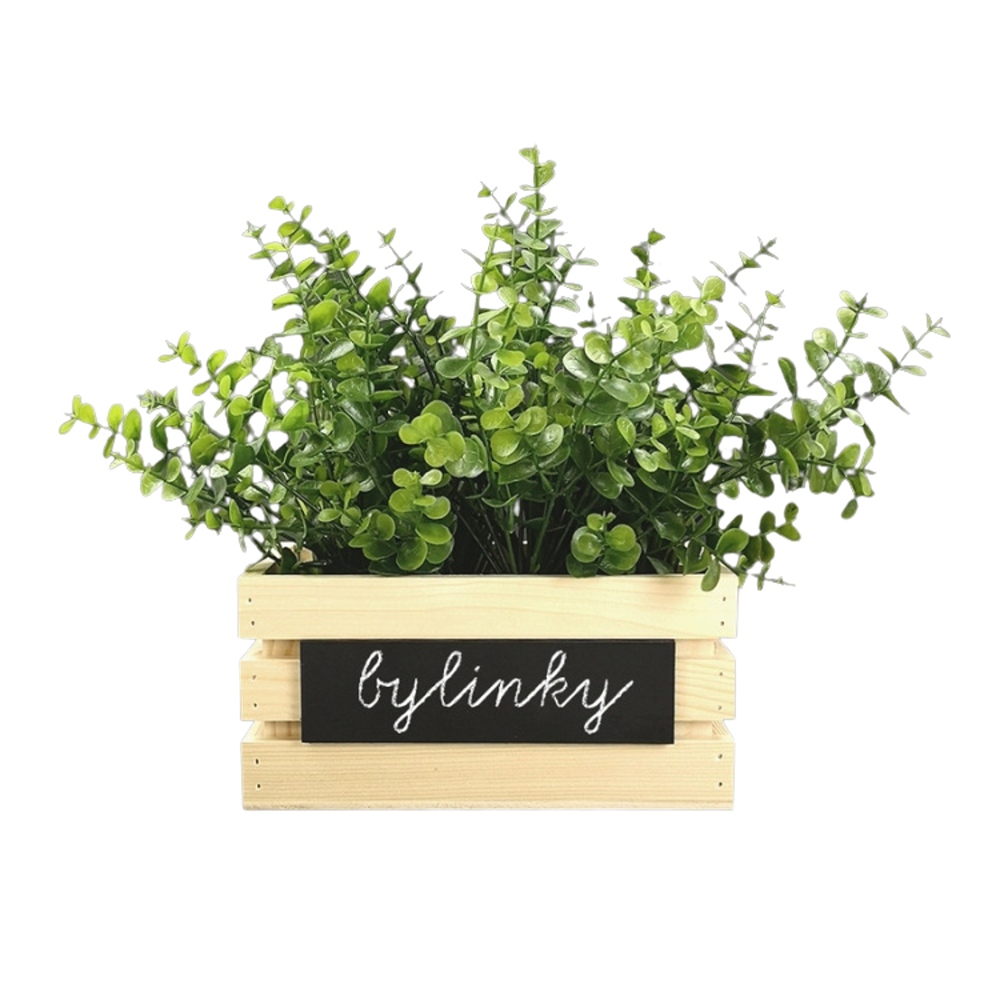 Přepravky a boxy - Obal dřevěná BEDÝNKA s tabulkou přírodní 24cm