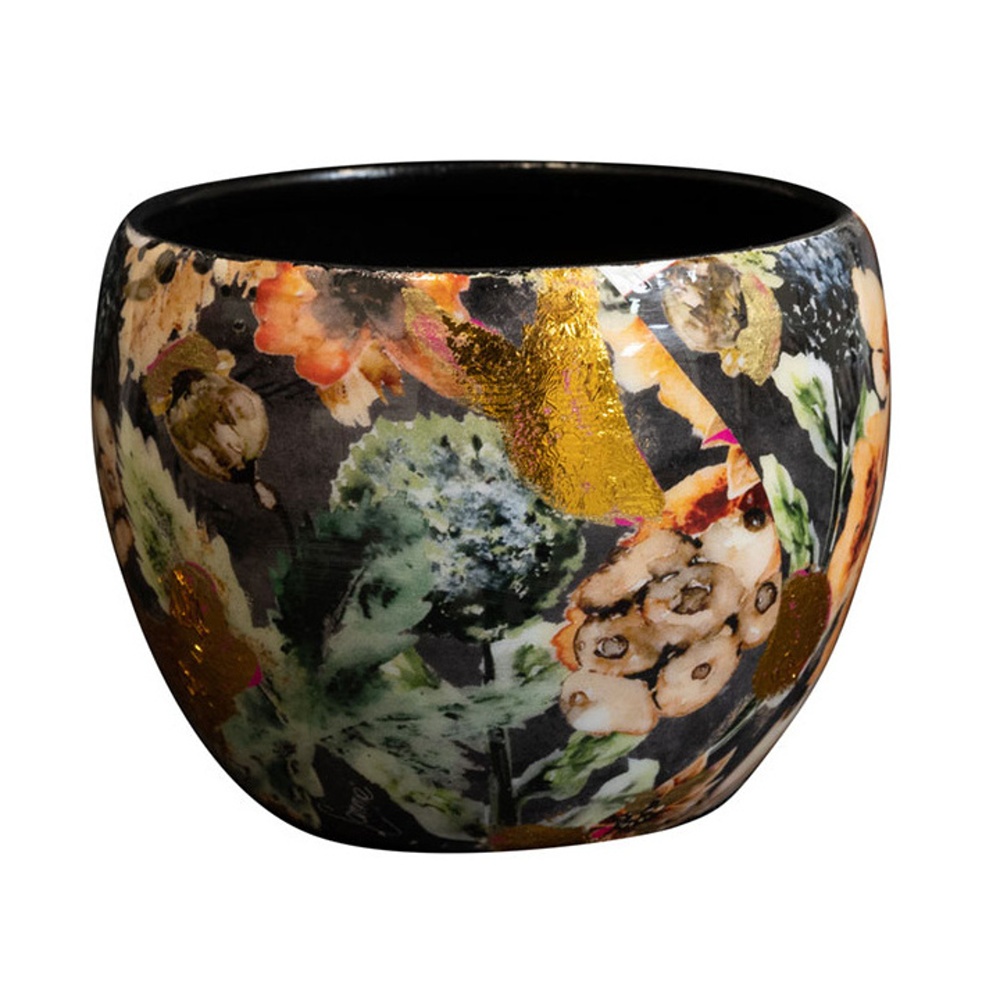 Design pro Váš domov - Obal kulatý BERRY kovový tm.modrý základ 9cm