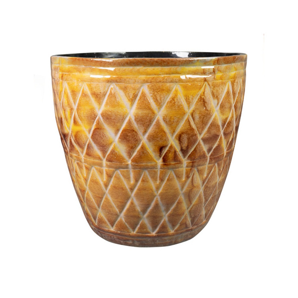 Design pro Váš domov - Obal kulatý CAISA kovový terakotový 39cm