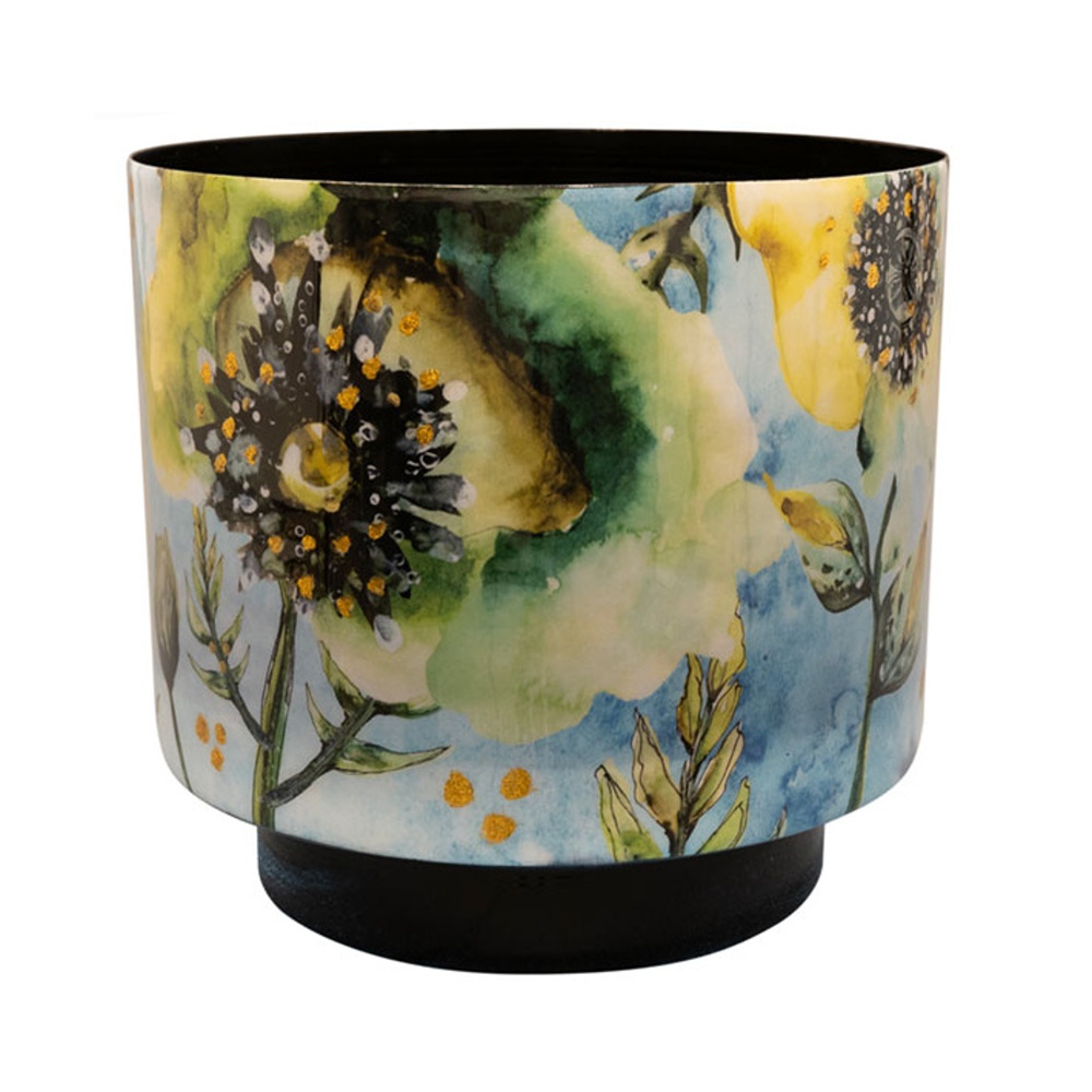 Design pro Váš domov - Obal kulatý kovový CAMELIA sv.modrý 17cm