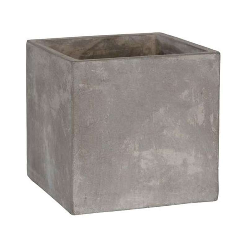 Kompozitní obaly - Obal na květináč hranatý GRACE XS betonový šedý 11cm