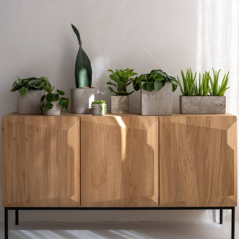 Obal na květináč hranatý GRACE XS betonový šedý 11cm-0