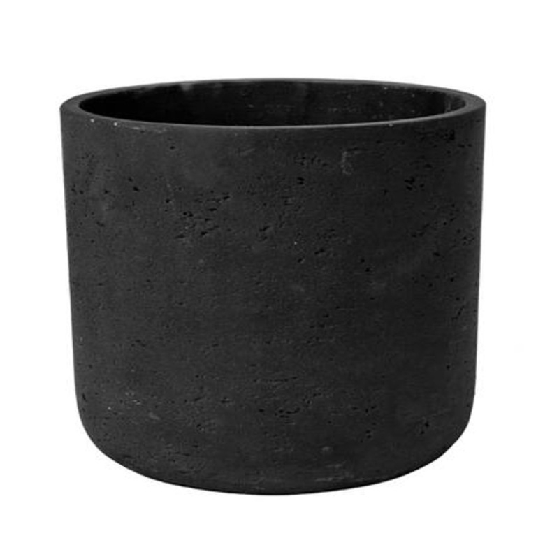 Kompozitní obaly - Obal na květináč kulatý CHARLIE XS fiberclay černý 12cm