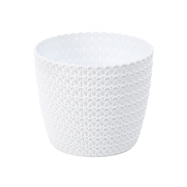 Plastové obaly - Obal na květináč MAGNOLIA JERSEY plast 16cm bílá