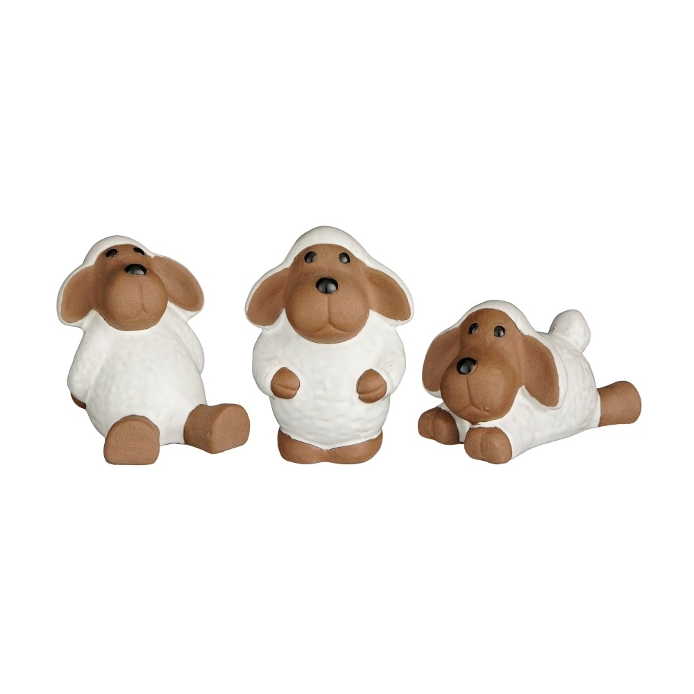 Dekorační figurky zvířat - Ovce keramická bílá mix 14,5cm
