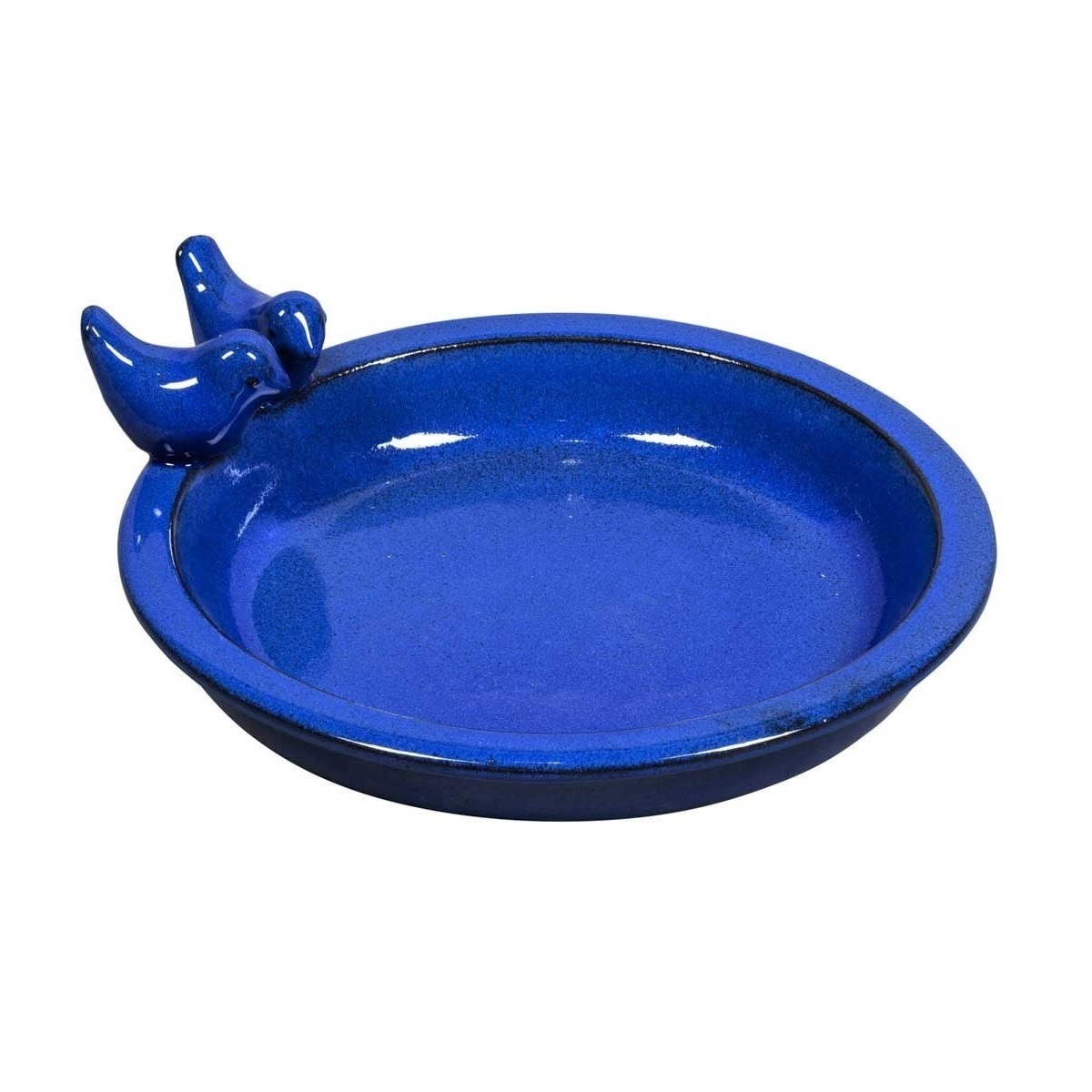 Doplňky do zahrady - Pítko keramické SHANGHAI 1B s ptáčky tm.modré 32cm