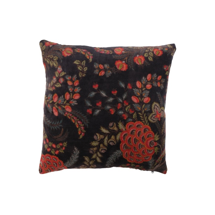 Polštáře a deky - Polštář AVALON s květy polyesterový černý 45x45cm